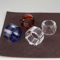 Hotel Exclusive Crystal Napkin Buttons Eurostyle Blue Crystal Clasp Mouth Cloths Dining Buckle-style Decorative Napkin with Decorative Napkins
