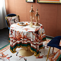 American light luxury round table tassel high-end luxury tablecloth rectangular napkin table fabric cover towel TV cabinet coffee table