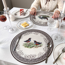 American countryside retro leather PU round dining cushion Western dining table cushion waterproof and oil stain insulation cushion disc cushion for home