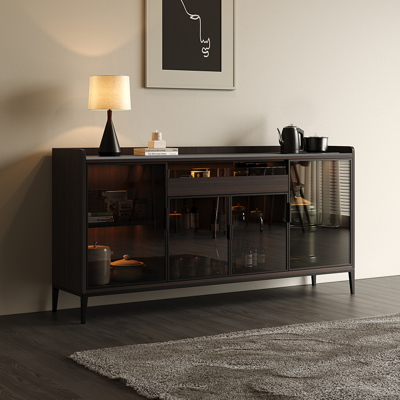 Nordic Slate Sideboard with Solid Wood Tea Bar, Integrated Disinfection Cabinet, Wall-Mounted Automatic Water-Filling Kettle, Oak Wine Cabinet Nordic Slate Sideboard with Solid Wood Tea Bar, Integrated Disinfection Cabinet, Wall-Mounted Automatic Water-Filling Kettle, Oak Wine Cabinet