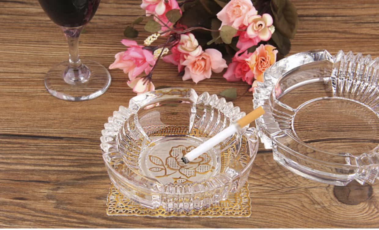 Đồi thủy tinh pha lê lớn dày Đồ trang trí thời trang sáng tạo gạt tàn - Trang trí nội thất trang trí sân thượng