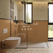 French mid-century style bathroom all-porcelain grooved tiles balcony kitchen bathroom restaurant wall tiles non-slip floor tiles