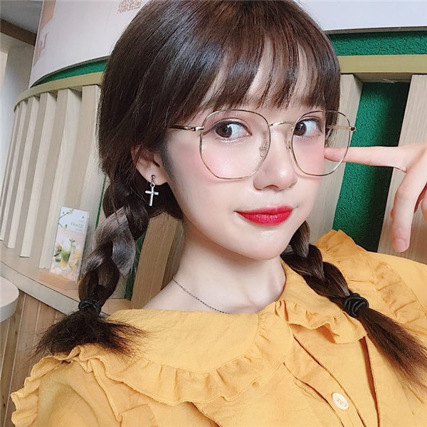 Kính gọng kính đỏ phiên bản nữ Hàn Quốc mặt tròn kim loại mặt lớn là gương phẳng mỏng đồng bằng kính Yan Harajuku - Kính khung gọng kính gentle monster