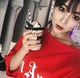 Mạng lưới mô hình màu đỏ rỗng khung kính nữ phiên bản Hàn Quốc của thủy triều tròn mặt tròn khuôn mặt lớn khung lớn là khung gương phẳng mỏng