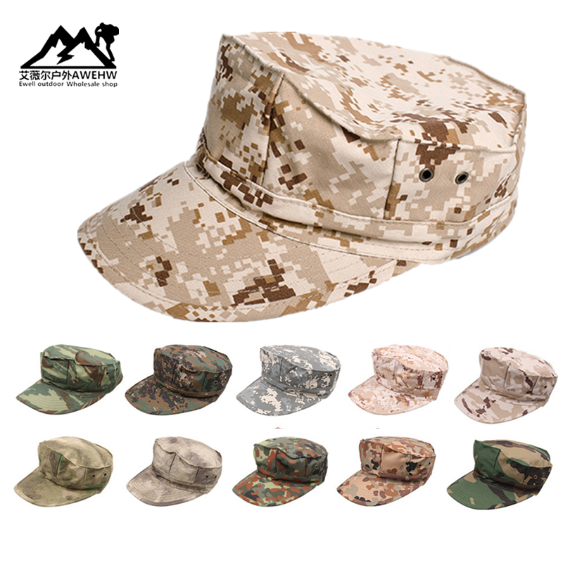 American Anti-UV Camouflak Hood Outdoor Sports Tactical Cap Combat Cap Sunscreen Flat Top Hat Beach Anise Cap-Taobao