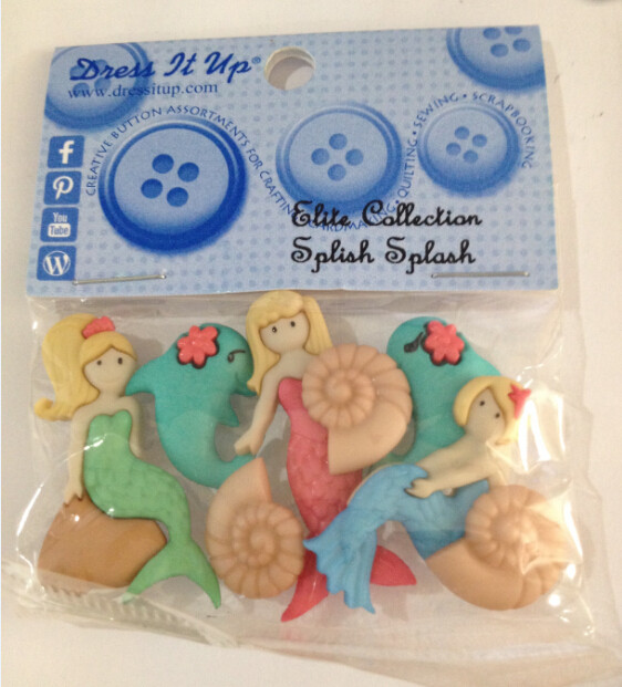 dress IT up The United States imported mobile phone shell decorative buckle mermaid button American style buckle BT6556