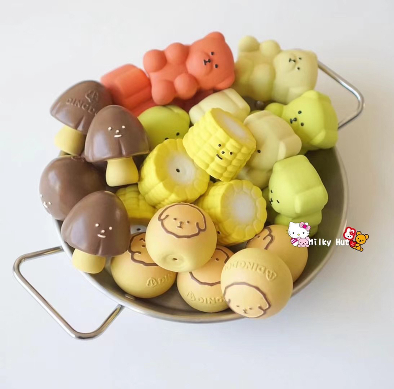 In Stock~ Korean Pet Dingdog Milk Steamed Bun Corn Cat and Dog Squeaky Natural Latex Toy