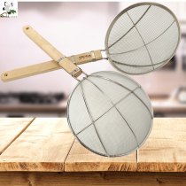Wooden handle colander stainless steel fence filter large large colander scoop noodle spoon hotel canteen fence rice thread leak