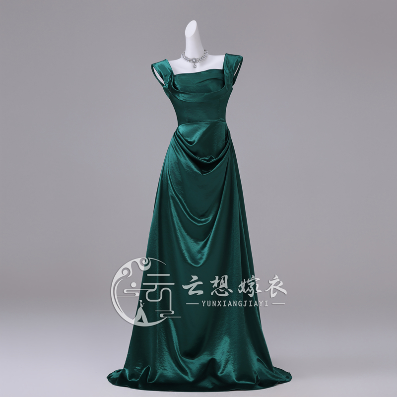 Dark Green Mermaid Dress for Students' Graduation, Art Exam, Host, Coming-Of-Age Ceremony, 18-Year-Old Girl, Evening Gown, High School Dark Green Mermaid Dress for Students' Graduation, Art Exam, Host, Coming-Of-Age Ceremony, 18-Year-Old Girl, Evening Gown, High School