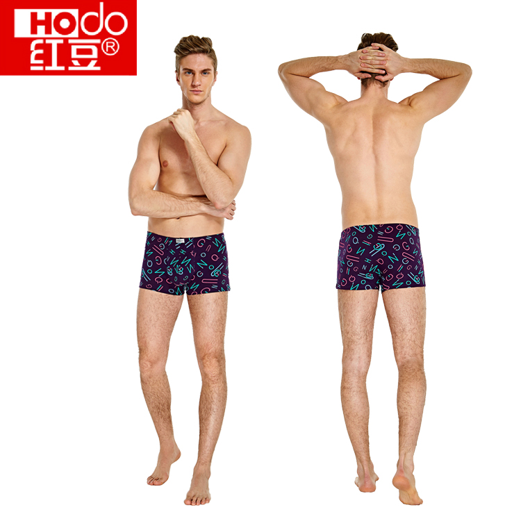 Red bean cotton cotton cotton boxer tóm tắt trong thắt lưng kích thước lớn thoáng khí bốn góc đồ lót bốn hộp quà quần xì áo vú
