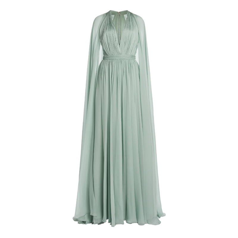 Mint Green Evening Dress, High-End and Elegant Stage Outfit, Performance Costume, 2025 New Model, Runway Red Carpet Mother's Dress, Elegant