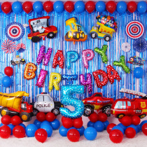 Car theme happy birthday for children balloon decoration scene layout baby boy boy first year party package