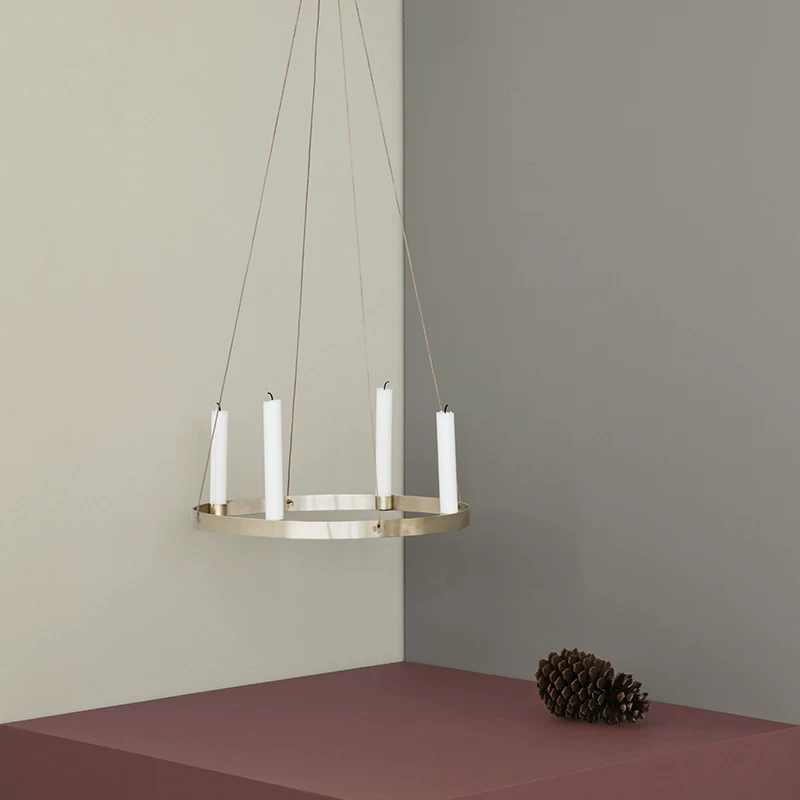 Ferm LIVING CANDLE CIRCLE серии геометрические латунные подсвечники подвесной держатель для свечи современный