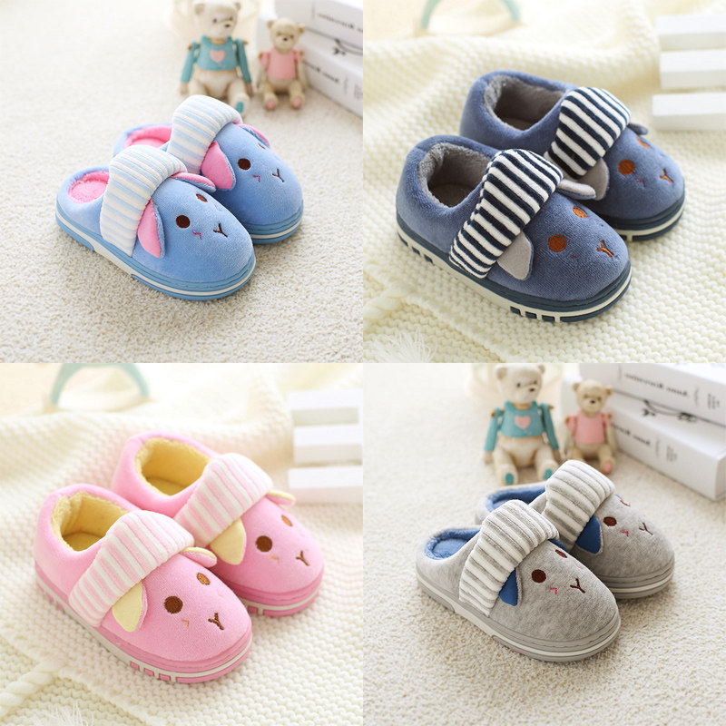 Children's cotton slippers 1-3-5 years old children's cartoon 2 cute boys shoes winter 4 non-slip little girls 6 baby cotton shoes