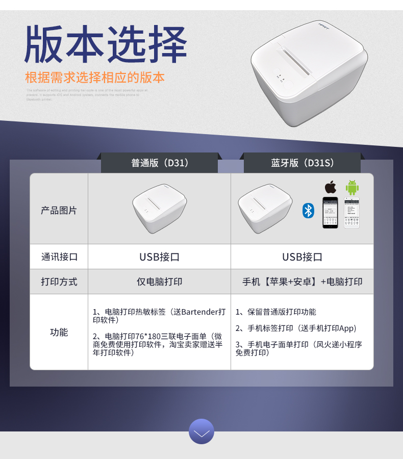 Hanyin D31S máy in nhiệt Bluetooth siêu thị quần áo tag cửa hàng trà dán nhãn mã vạch máy - Thiết bị mua / quét mã vạch