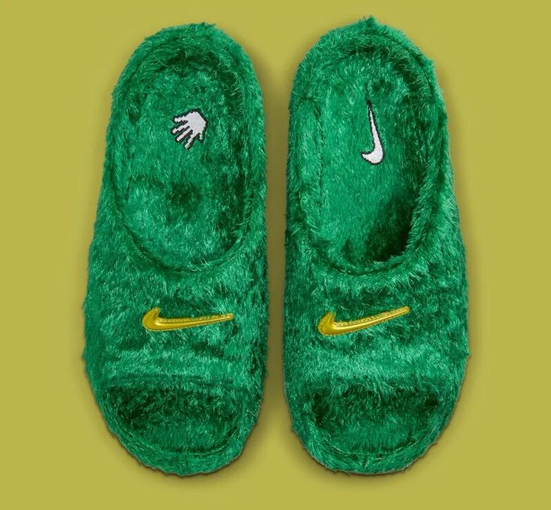 Swoosh X Nike Reactx Rejuven8 Slide Plush Green Winter Slippers Io9763-300