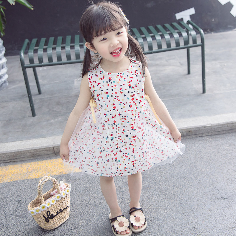 Girls' dresses summer children's western style princess dresses summer dresses baby girls' popular dresses 2022 new net red