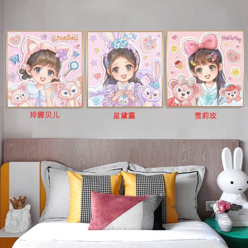 2023 Новая звезда мультфильмов Делу Даймонд живопись аниме девочка спальня полная алмаза -кросс -штифт детей рука -сделана