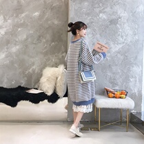 Kuang Qiao pregnant women autumn coat pregnant women autumn winter clothing pregnant women sweater coat pregnant women dress knitted base shirt