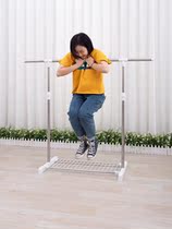 Cool hanger Home telescopic mobile stainless steel Easy landing clothes hanger Indoor bedroom hanging clothes Single-pole clothes pole