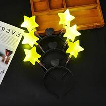 Yellow five-pointed star headband cheering stick star headband luminous headband light stick concert props childrens performance