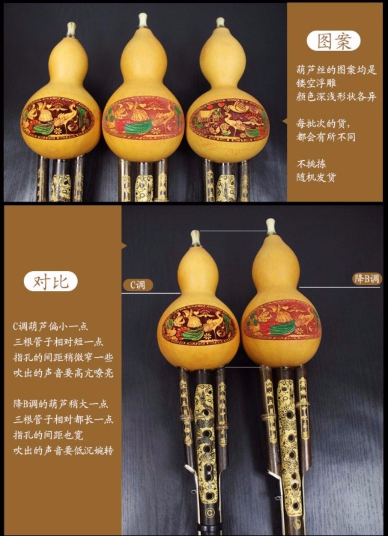 Tự nhiên Zizhu hai người mới bắt đầu giới thiệu chơi cucurbit C xuống nhạc cụ quốc gia hạng B độc quyền cung cấp trường học - Nhạc cụ dân tộc đàn bầu