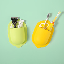 Cartoon creative wall-mounted non-perforated bathroom bathroom toothbrush silicone shelf Wall-mounted comb without glue storage rack