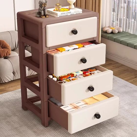 抽屉式收纳柜五斗柜塑料柜子储物柜置物客厅家用多层床头储物柜JY