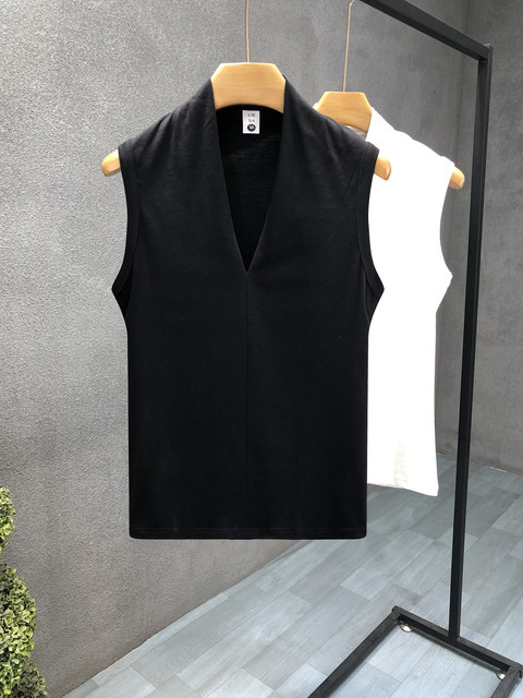 Hugely Handsome Youth Sleeveless T-Shirt Men's Trendy Brand V-Neck Sports Vest 2026 Summer New Men's Handsome Tops