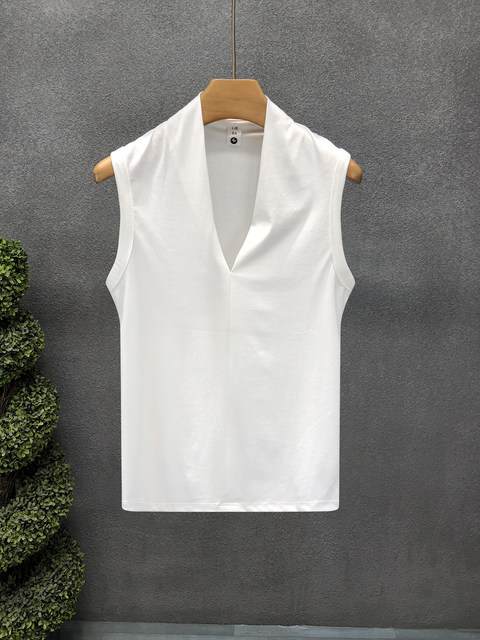 Hugely Handsome Youth Sleeveless T-Shirt Men's Trendy Brand V-Neck Sports Vest 2026 Summer New Men's Handsome Tops