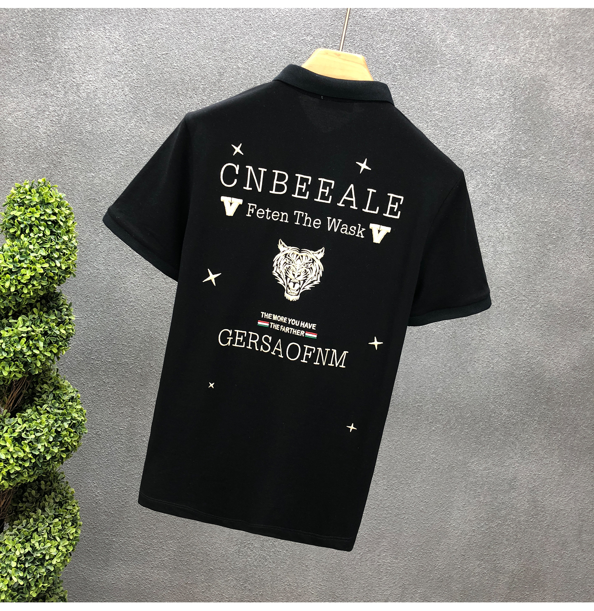 Gesticktes Hemd mit Polokragen, trendiges Sommer-T-Shirt für Herren, lässiges Kurzarmshirt, vielseitiges Halbarmshirt_voghion.com