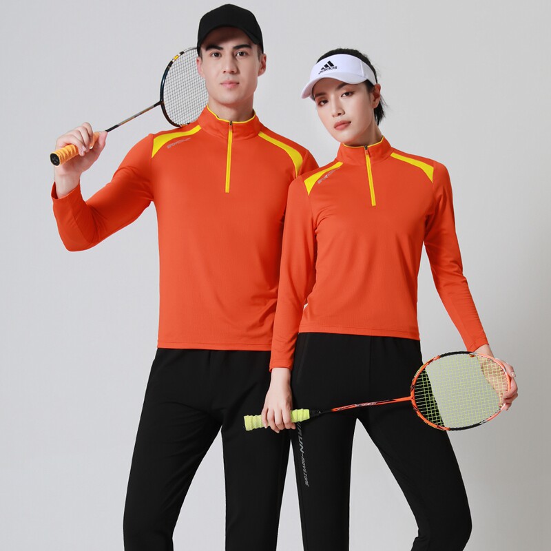 New Spring and Autumn Fast Dry T-shirt Long Sleeved Couples Outdoor Sports Badminton Costumes Running Town Customized