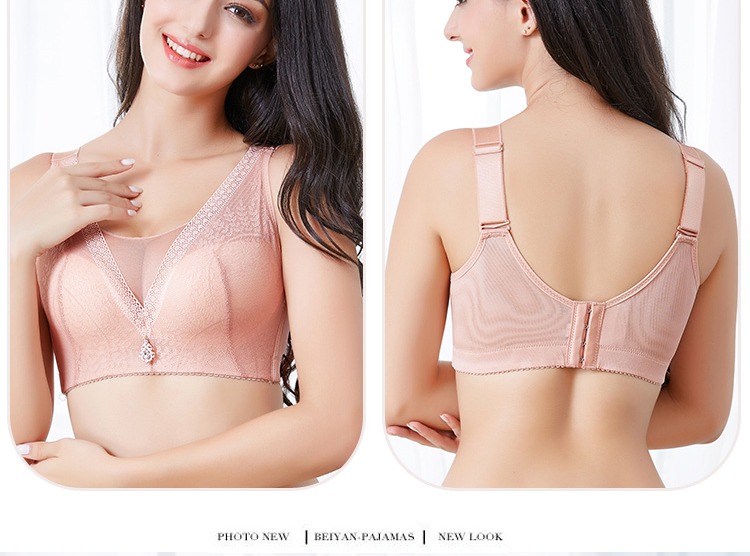 Kích cỡ lớn đồ lót bra béo mm mỏng 200 kg không có vòng thép cộng với mỡ lớn chống chảy xệ tụ tập đầy đủ vẻ đẹp lưng D cup áo ngực không dây