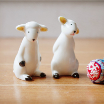 Creative ceramic crafts underglaze zakka home groceries animal ornaments cute lamb four-piece set