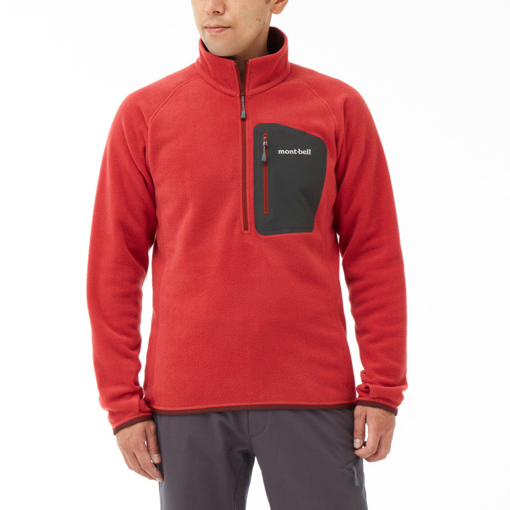 (sch) MONTBELL CLIMAPLUS 100 PULLOVER MALE AND FEMALE Thin Grip Suede Hood-Taobao