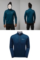 (Shi Jia) Montane Forza Pull-On mens ultra-light semi-open zipper insulation fleece