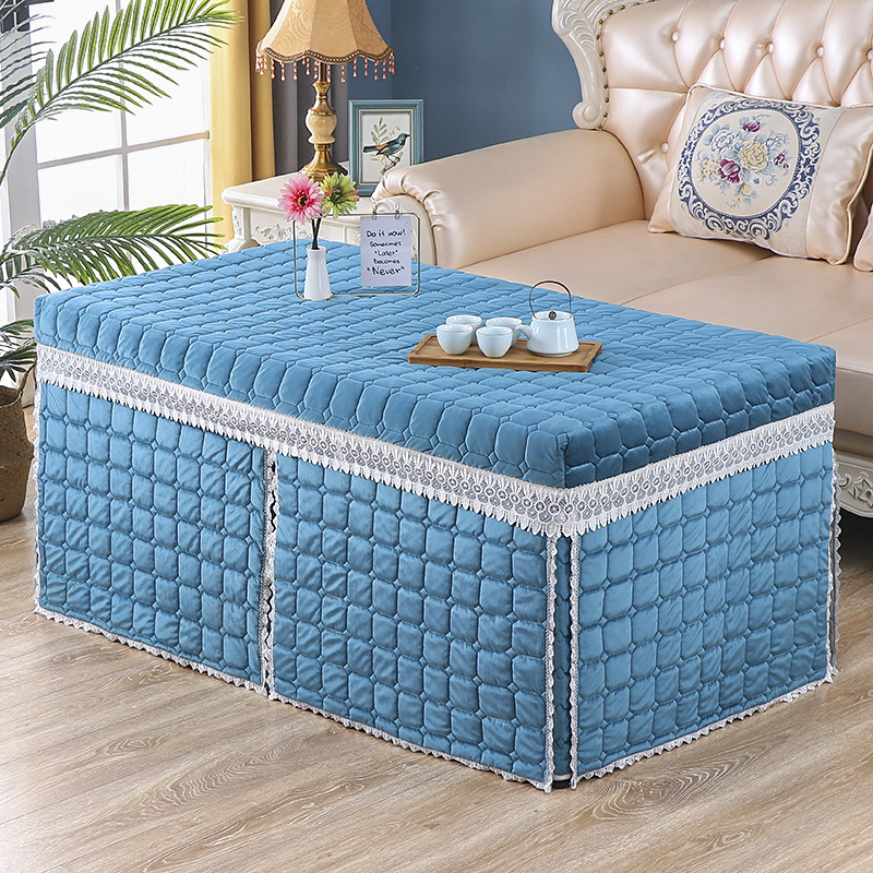 Electric stove cover baking fire cover new rectangular cloth European winter thickened living room velvet coffee table baking fire table cover