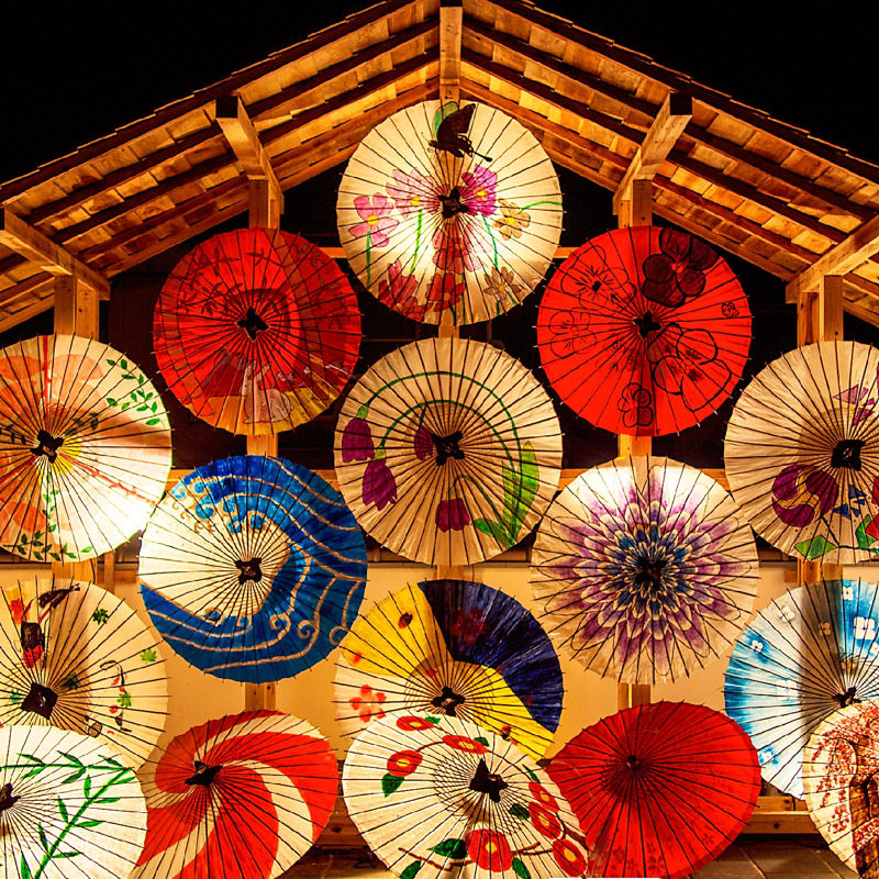 Classical Oil Paper Umbrella Day Style Umbrella Cuisine Sushi Shop Suspense Ceiling Decoration Umbrella Direct oil paper umbrella Japan Sfemale umbrella