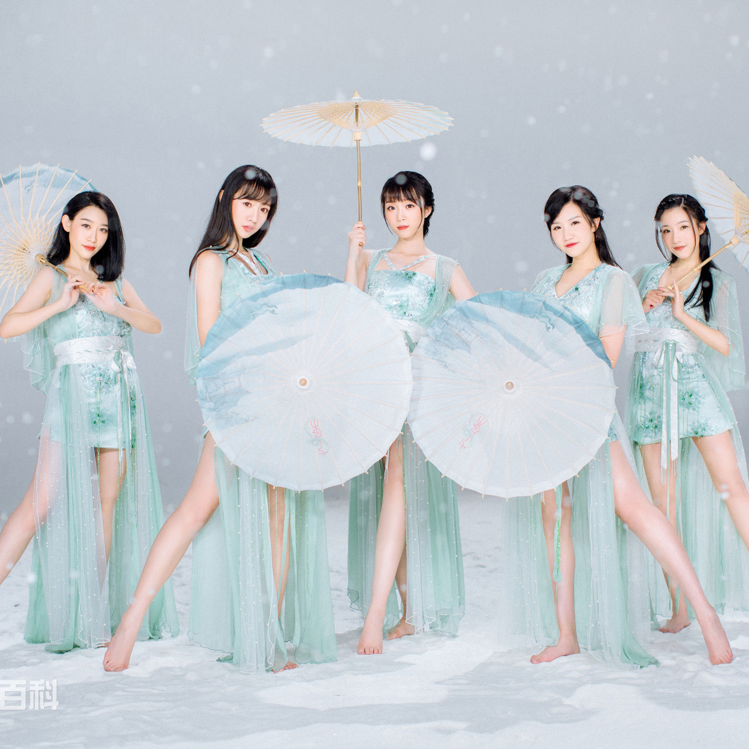 Seven Combinations Chinese Wind Green Snake Falling Flowers Dance Umbrella Dancing Umbrella Dance Props Umbrella