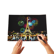 Colorful city night scene scratch-off paintings for adults DIY handmade scratch-off paper for men and women as creative gifts for besties