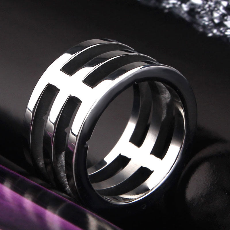 Bague homme PUNK ELEMENTS en Acier au titane - Ref 3088702 Image 3