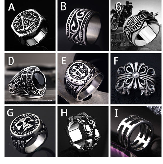 Bague homme PUNK ELEMENTS en Acier au titane - Ref 3088702 Image 10