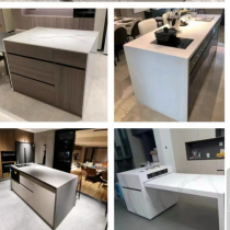 Shanghai Jiaxing Suzhou Tongcheng kitchen cabinets and countertops custom island bay window water retaining strips quartz stone old ones replaced with new ones