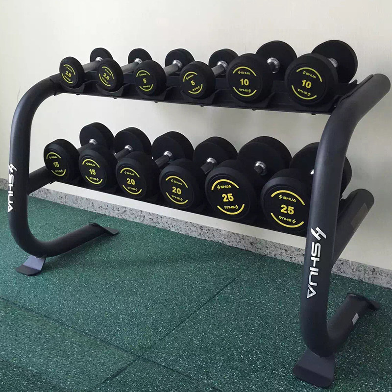 Shuhua Dumbbells Group family with dumbbells frame 6 pairs of double gym gym commercial round head dumbbells suit combined DR08