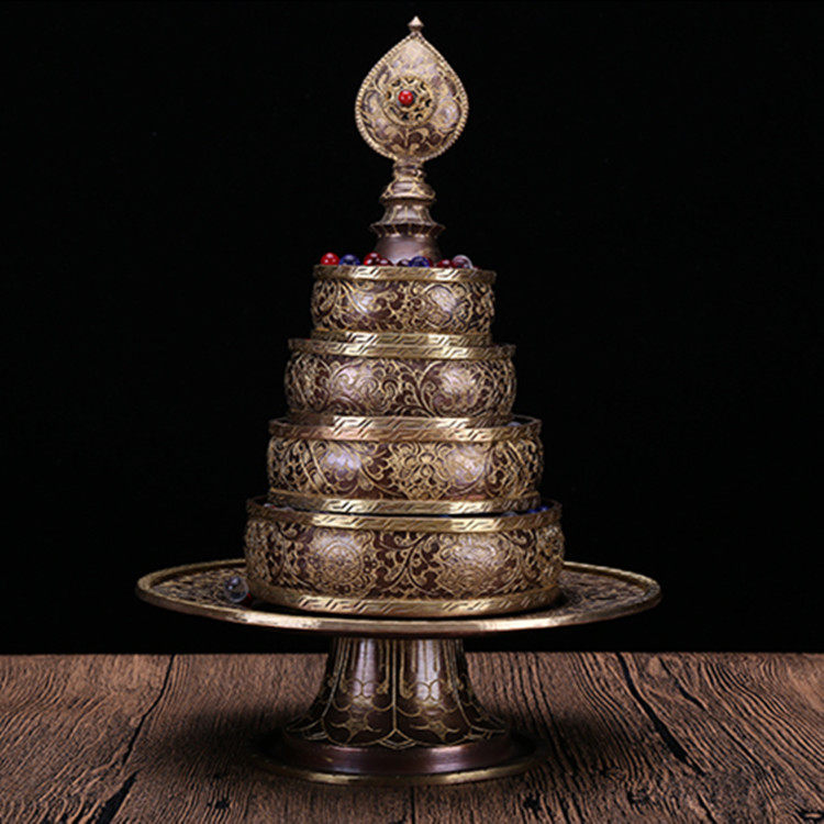 Nepalese carved manza pure handmade copper manza