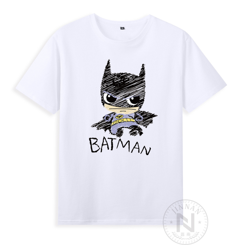 Pure Cotton Superhero Batman Print Short-Sleeve T-Shirt 6XL Clothing Available in Children's Sizes