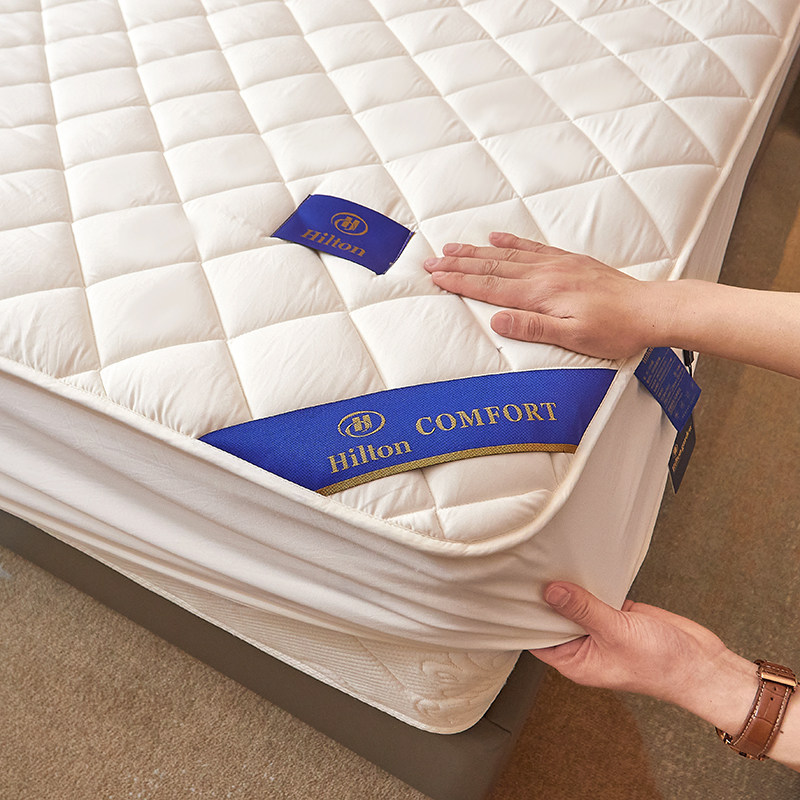 A-class Hilton Hotel pure cotton single-piece quilted thick bed sheet Simmons mattress bed bag cotton non-slip cover