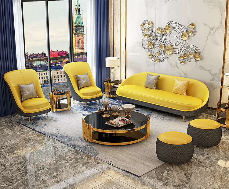 Sau khi ánh sáng sofa da sang trọng nhỏ gọn Hồng Kông-phong cách hiện đại kết hợp đơn ba chữ số của Bắc Âu cao cấp căn hộ nhỏ phòng khách sẵn sàng - Ghế sô pha sô pha giường