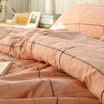 (Special Counter) old coarse cloth four-piece cotton sheets quilt cover cotton bedding Japanese simple plain high-end