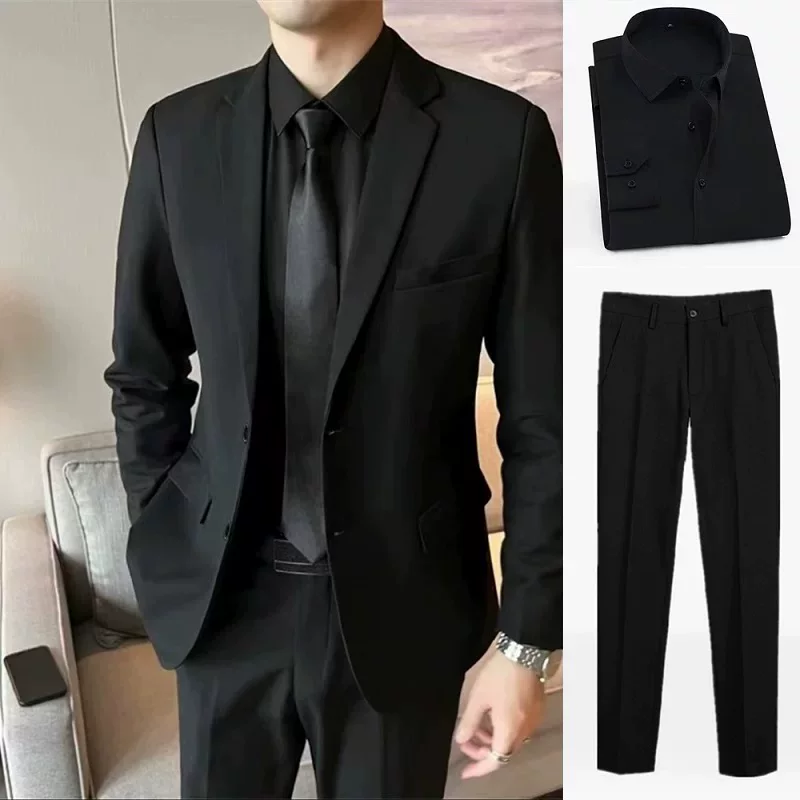 Мужской набор, классический пиджак костюма, платье, slim fit, корейский стиль